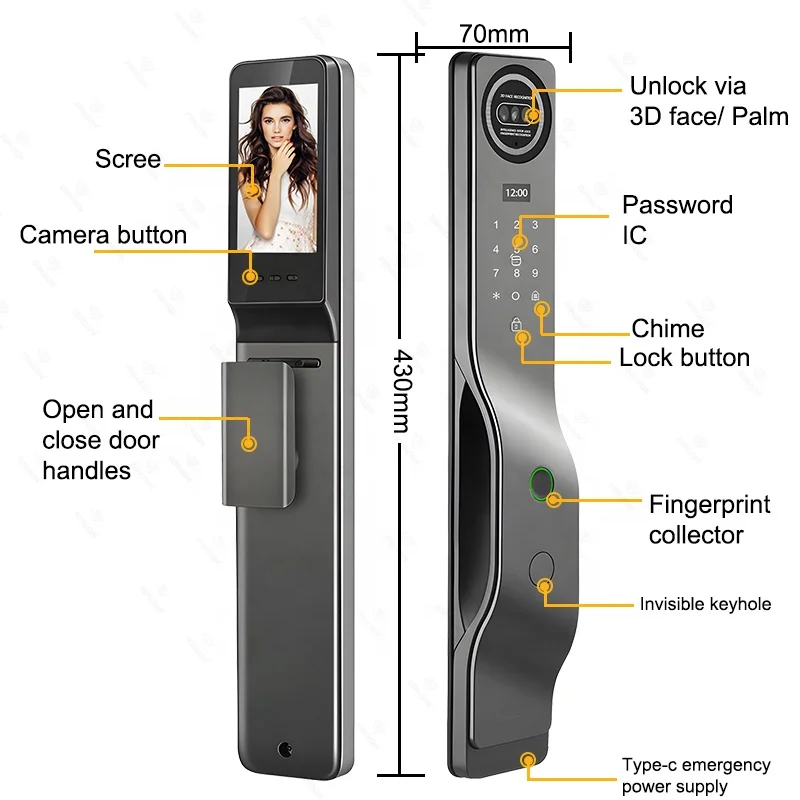 Туя Автоматично заключване Smarty FaceRecognition V2 с лицево разпознаване | eBrava.bg